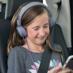 JLab JBuddies Studio Over Ear Folding Kids Headphones Purple/Gray