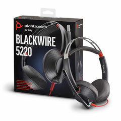 Poly Blackwire C5220 Wired Headphones with USB-A and 3.5mm Connector Black