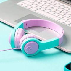 JLab JBuddies Folding Wired Headphones Gen2 Pink/Teal