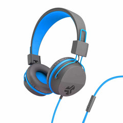 JLab JBuddies Studio Wired Over Ear Folding Kids Headphones Blue/Gray