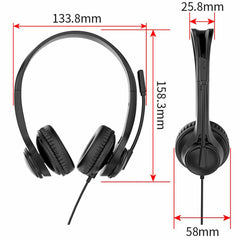 Bulk Packaging Stereo Boom Wired Headphones with Mic and USB-C Connector Black in Bulk