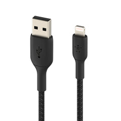 Belkin Charge/Sync BoostCharge Braided Lightning to USB-A Cable 6ft Black