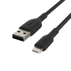 Belkin Charge/Sync BoostCharge Braided Lightning to USB-A Cable 6ft Black