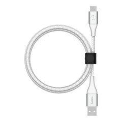 CAB002bt1MWH BoostCharge Braided USB-C to USB-A Cable 4ft White