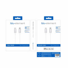 BEC2CL6W Braided Charge/Sync USB-C to Lightning Cable 6ft White