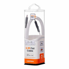 Ventev ChargeSync Flat USB-C to Lightning Cable 3ft White