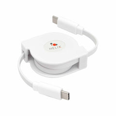 Helix/Retrak Charge/Sync Retractable USB-C to USB-C Cable White