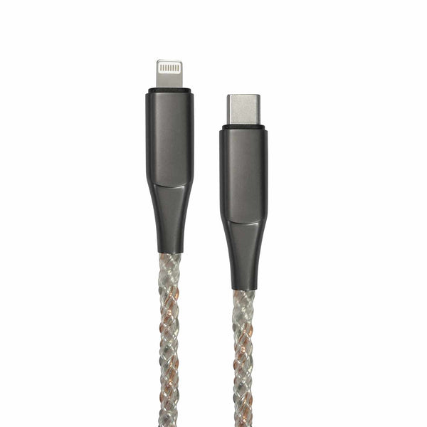 Helix/Retrak Lucid Charge LED 6' USB-C to Lightning Cable Translucent