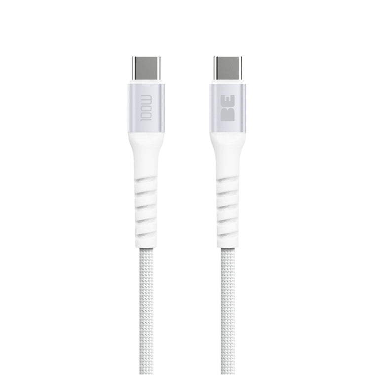 Blu Element SpeedCharge Premium Braided Cable USB-C to USB-C 6ft 100W White