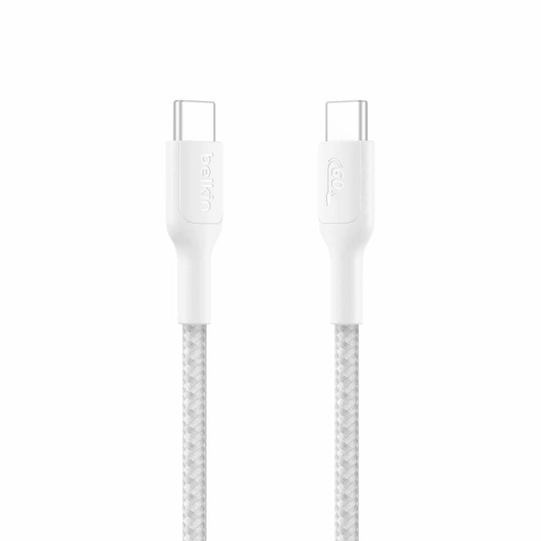 CAB024fq1MWH BoostCharge Braided USB-C to USB-C Cable 1 M (60W) White