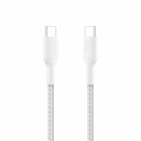 CAB024fq1MWH BoostCharge Braided USB-C to USB-C Cable 1 M (60W) White