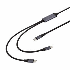 Helix/Retrak 100W 2-in-1 USB C to Dual USB-C Cable Black