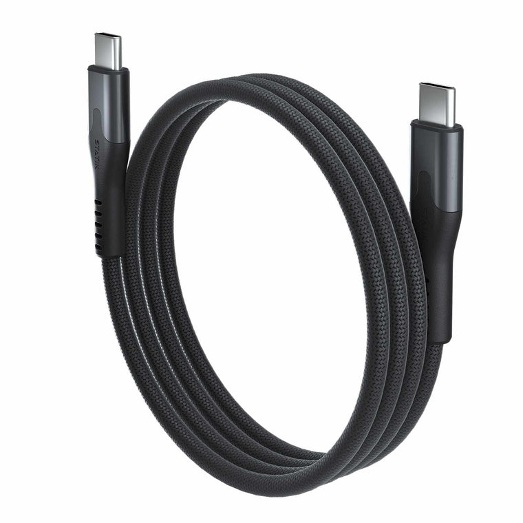 Blu Element SelfCoil Magnetic Cable USB-C to USB-C 4ft 100W Black
