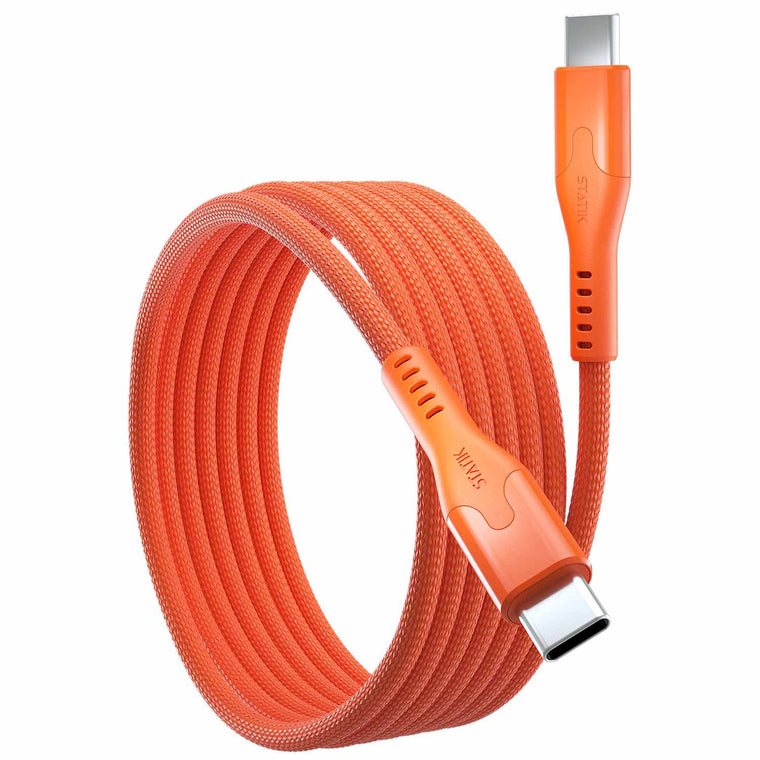 Statik MagStack Pro Charge/Sync Magnetic Cable USB-C to USB-C 6.6ft Orange