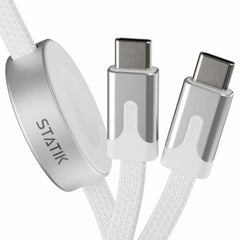 Statik MagStack Duo Apple Watch Charger and Charge/Sync Cable USB-C 5 ft White