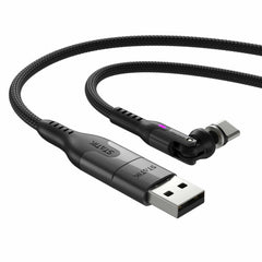 Statik PowerPivot Pro Nylon Braided Charge/Sync Cable USB-C to USB-C 6.6ft Black