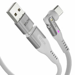 Statik PowerPivot Pro Nylon Braided Charge/Sync Cable USB-C to USB-C 10ft White