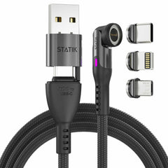 Statik 360 Pro Universal Magnetic Charge/Sync Cable 6.6 ft Black