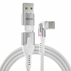Statik 360 Pro Universal Magnetic Charge/Sync Cable 6 ft White