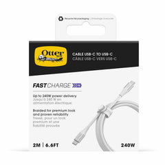 OtterBox Premium Braided 240W USB-C to USB-C 6ft Cable White