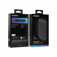 mophie Power Boost Battery 10K mAh USB-C/USB-A port with C-C Cable Black