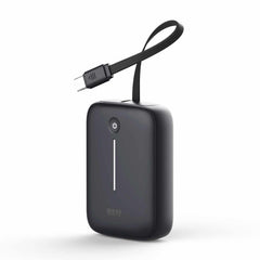 Blu Element PowerFlex 10K mAh 20W PD Power Bank with Built-In USB-C Cable Black