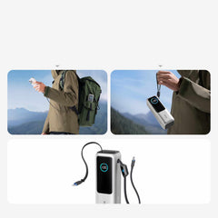 Anker 25000 mAh Power Bank 165W with Built-In USB-C and Retractable Cable Silver