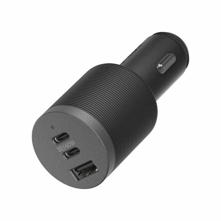 7880899 Premium Pro Dual USB-C Car Charger w/Extra USB-A 72W Black