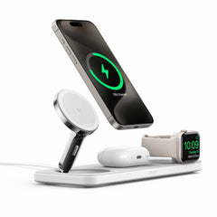 Anker MagGo Qi2 3-in-1 Wireless Charging Station 15W White