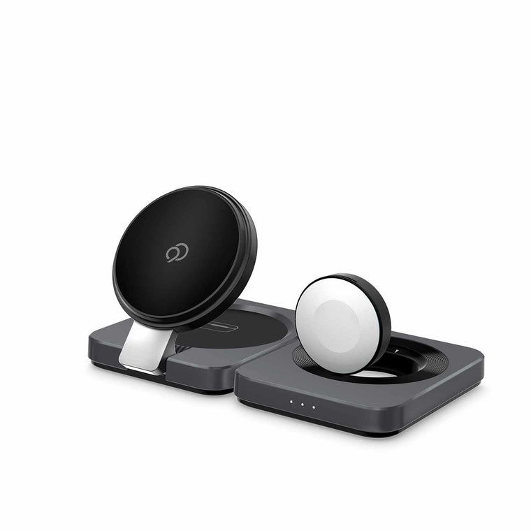 N9WLCQI23IN1BRGR Qi2 3-in-1 Wireless Charging Stand Brushed Grey
