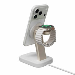 mophie Qi2 2-in-1 Wireless Charging Stand 15W White for Phone and Apple Watch