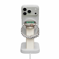 mophie Qi2 2-in-1 Wireless Charging Stand 15W White for Phone and Apple Watch