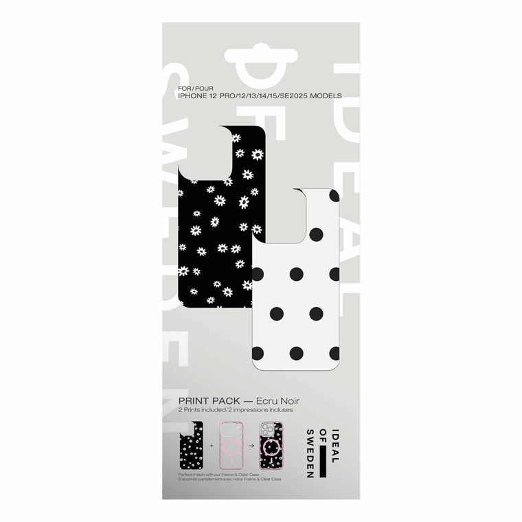 Ideal of Sweden Print Pack Ecru Noir for iPhone 16e/15/14/13/12/12 Pro