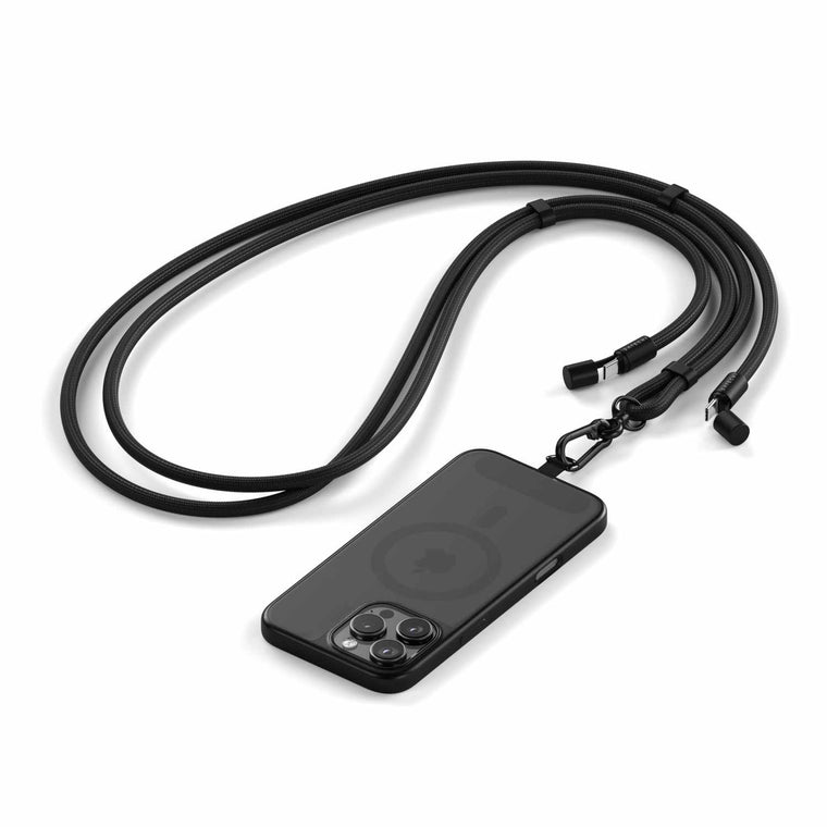 STLOTGLK OntheGo Crossbody Lanyard USB-C Cable Black