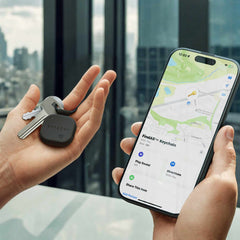Satechi Vegan-Leather FindAll Keychain Black