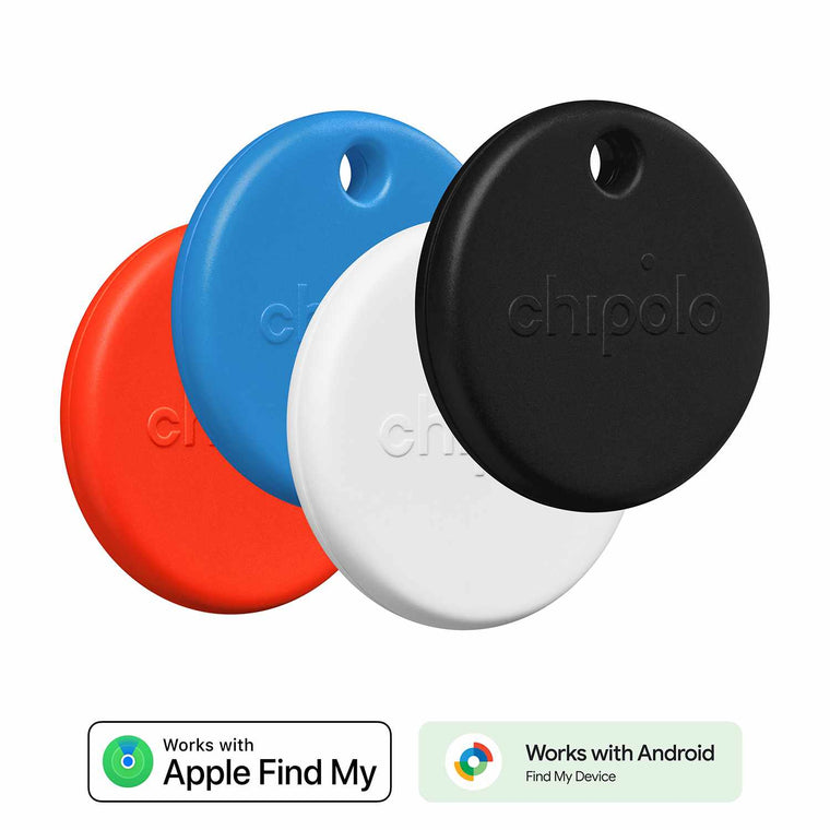 RWS0000008000 POP 4 Pack Tracking Tag (Works with Google’s Find My Device or Apple Find My) Black/White/Red/Blue
