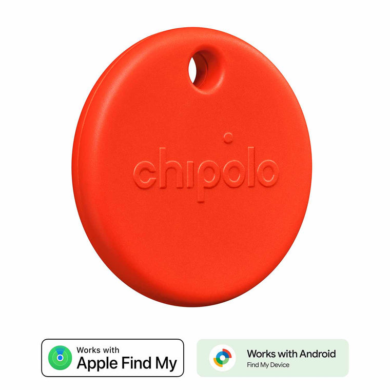 Chipolo POP Tracking Tag (Works with Google’s Find My Device or Apple Find My) Red