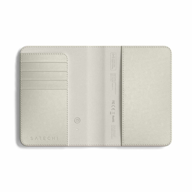 Satechi Vegan-Leather Passport Cover with Find My Sand