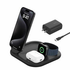 Belkin BoostCharge Qi2 3-in-1 Wireless Charging Stand 15 W Black