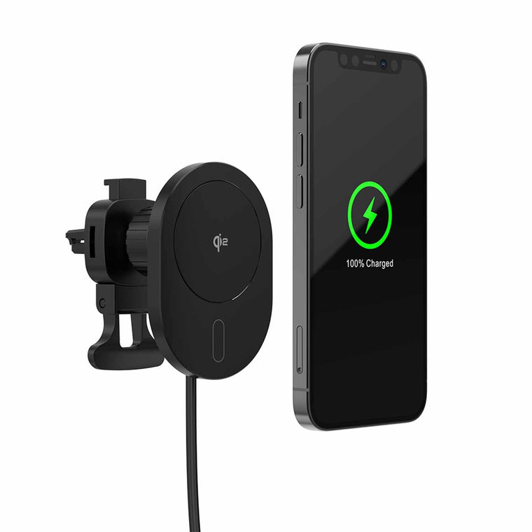 BEWCQi2CAR Qi2 Wireless Charging Car Mount 15W MagSafe Compatible Black