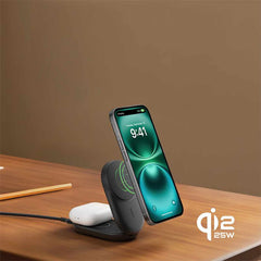 Belkin UltraCharge Qi2 2-in-1 Foldable Magnetic Charger 25W Black