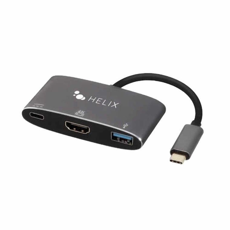 ETHHUB3 3-in-1 USB-C Adapter with USB-A HDMI and USB-C Ports Black
