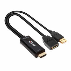 Club3D HDMI 2.0 TO DisplayPort 1.2 4K60HZ HDR Male/Female Active Adapter Black