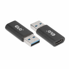 Club3D USB 3.2 to USB-C 3.2 Male/Female Adapter Black