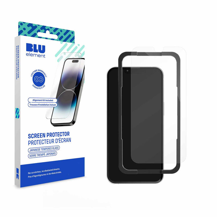 Blu Element Tempered Glass Screen Protector with Installation Kit for iPhone 17e/16e/14/13/13 Pro/12/12 Pro