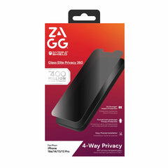 200108337 InvisibleShield Glass Elite 4-Way Privacy Screen Protector iPhone 16e/14/13/13 Pro