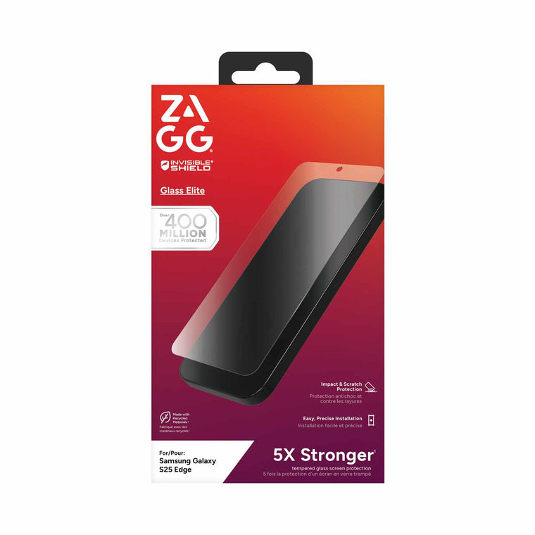 ZAGG InvisibleShield Glass Elite Biometric Screen Protector for Samsung Galaxy S25 Edge