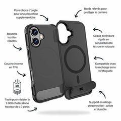 Blu Element Armour Ultra MagSafe w/Kickstand Case Black for iPhone 17