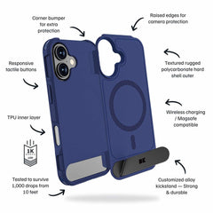 Blu Element Armour Ultra MagSafe w/Kickstand Case Navy for iPhone 17