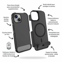Blu Element Armour Ultra MagSafe w/Kickstand Case Black for iPhone 17e/16e/15/14/13